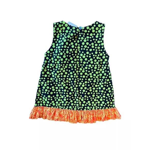 Frumpy Rumps‎ Toddler Baby 18 Months Black Green Polka Dot Dress - Picture 2 of 6